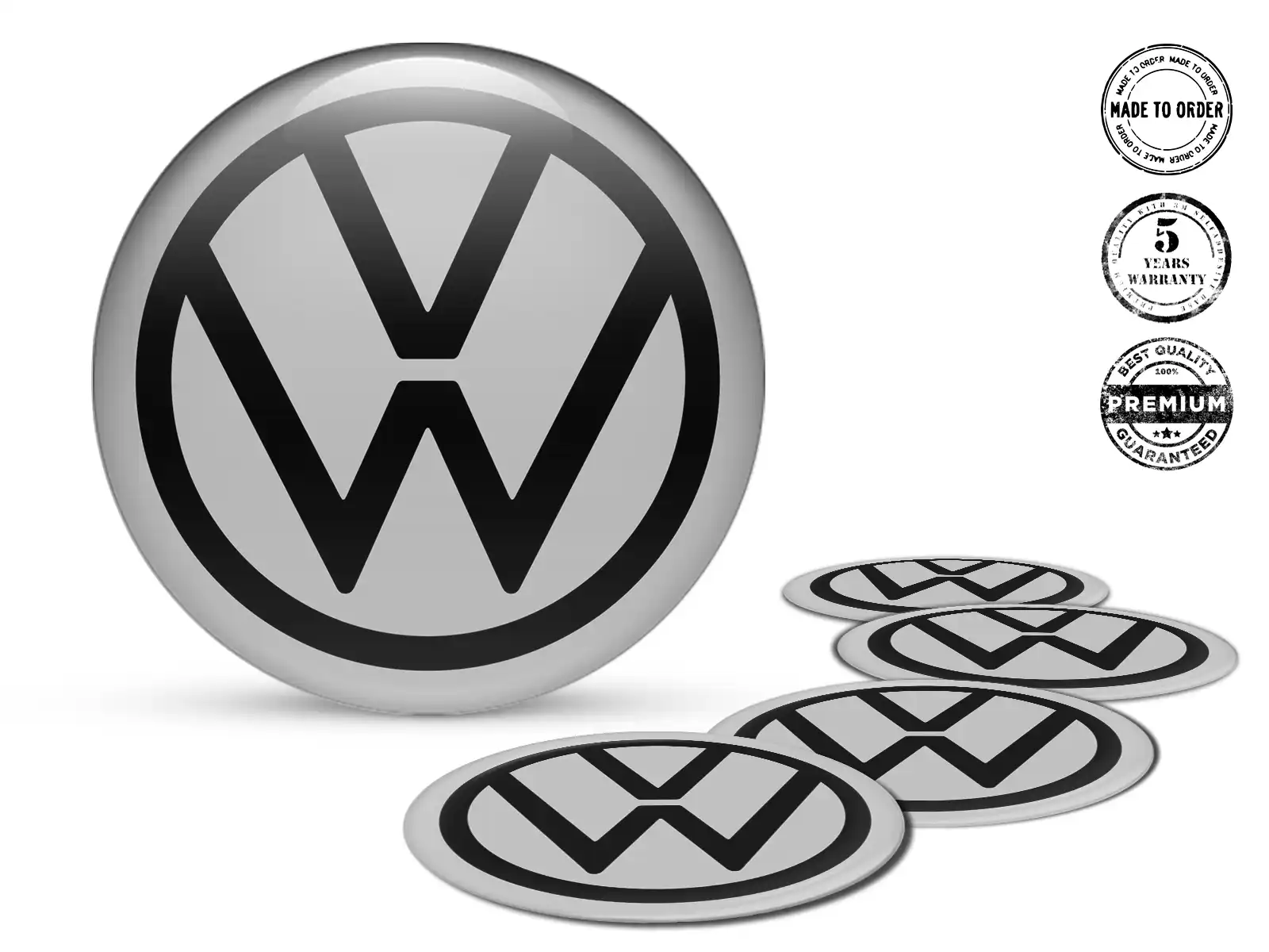 VW Insignias Bombadas Pegatinas de Aro de Lujo